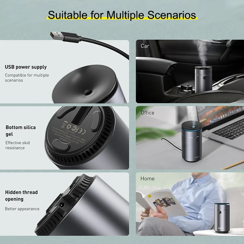 Baseus Car USB LED lit Aromatherapy Diffuser Humidifier