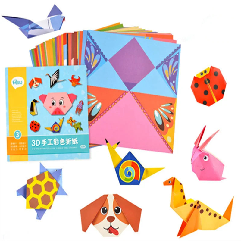 Baby Craft Toys Cartoon Animal Origami Paper Cutting Book Kids beunik