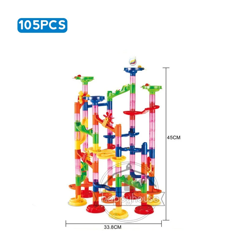 Marble Run Race Track Building Blocks Kids 3D Maze Ball Roll Toy beunik