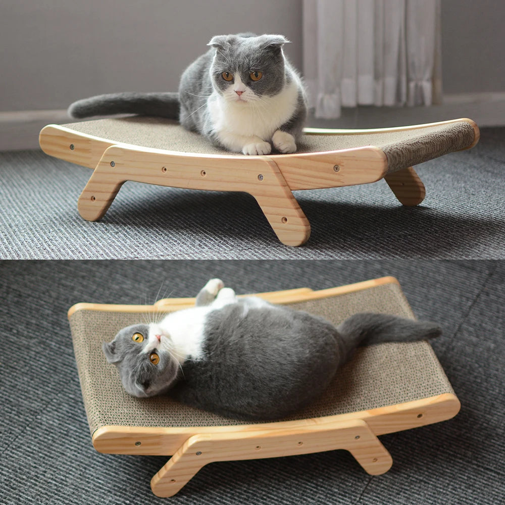 Cat Scratcher Board Wooden Frame Scratching Bed 3 In 1 Scratching Post beunik