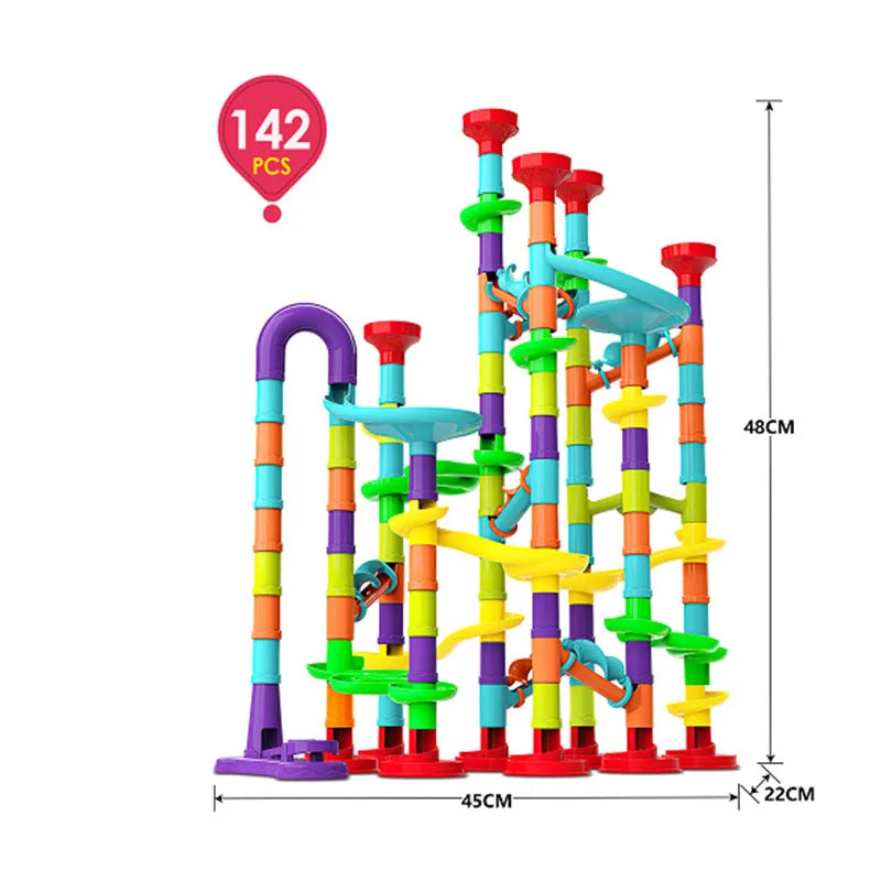 Marble Run Race Track Building Blocks Kids 3D Maze Ball Roll Toy beunik