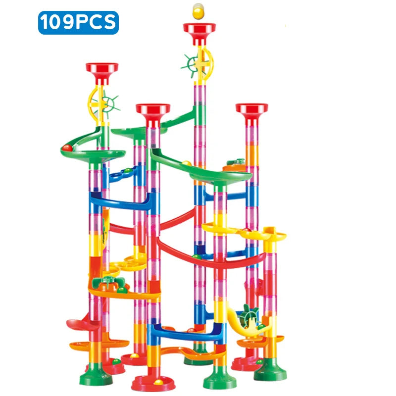 Marble Run Race Track Building Blocks Kids 3D Maze Ball Roll Toy beunik