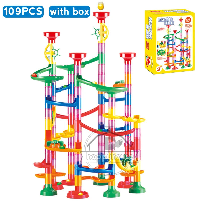 Marble Run Race Track Building Blocks Kids 3D Maze Ball Roll Toy beunik