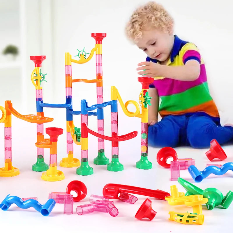 Marble Run Race Track Building Blocks Kids 3D Maze Ball Roll Toy beunik