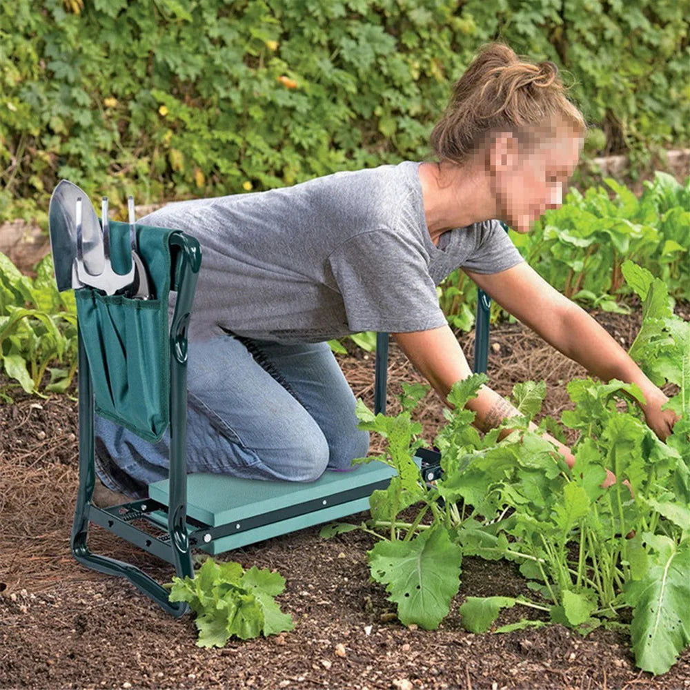 Portable Garden Kneeler with Tool Bag beunik