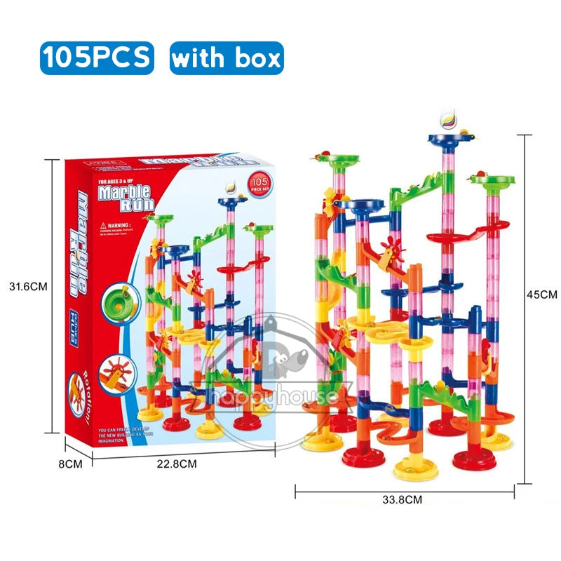 Marble Run Race Track Building Blocks Kids 3D Maze Ball Roll Toy beunik