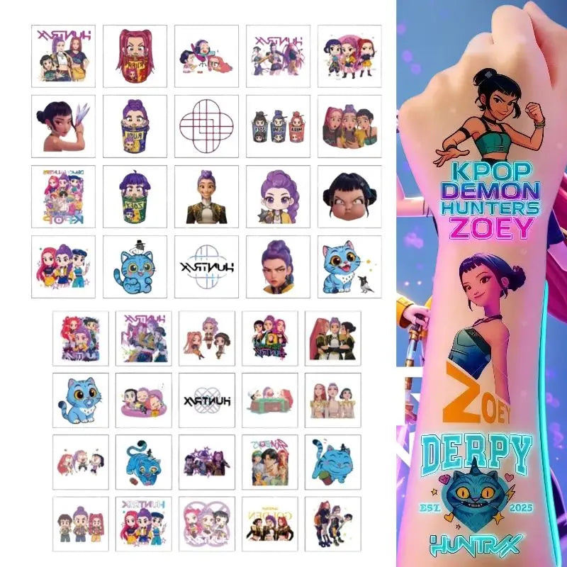 K-Pop Demon Hunter Rumi Temporary Tattoos – 20 Piece Set2