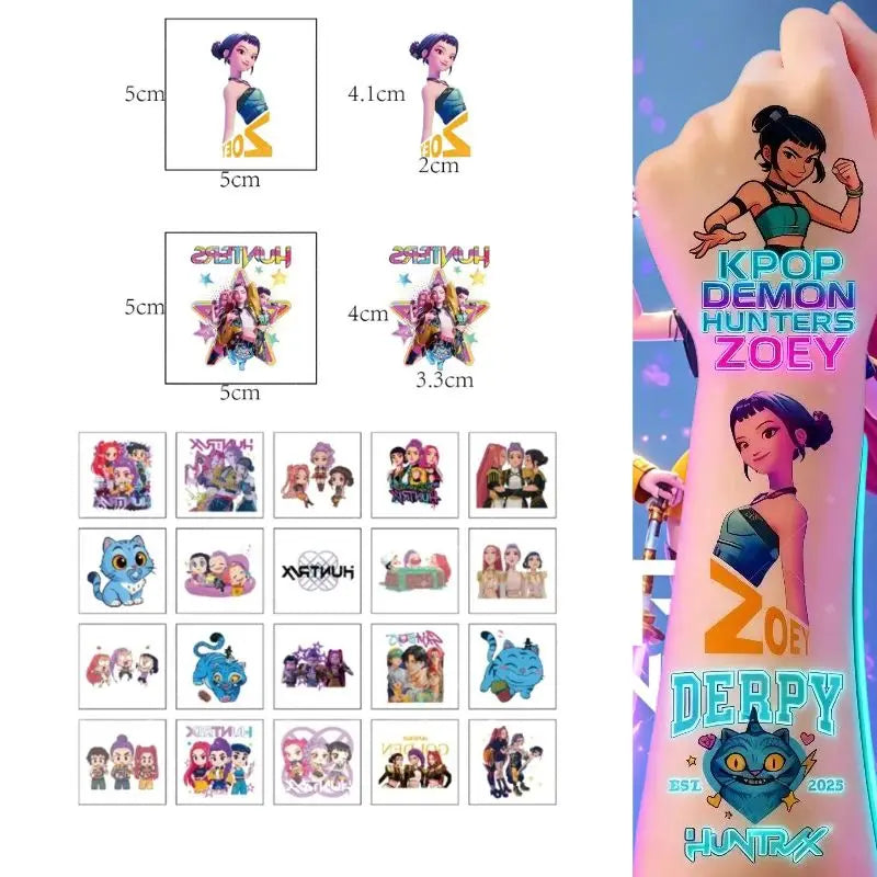 K-Pop Demon Hunter Rumi Temporary Tattoos – 20 Piece Set3