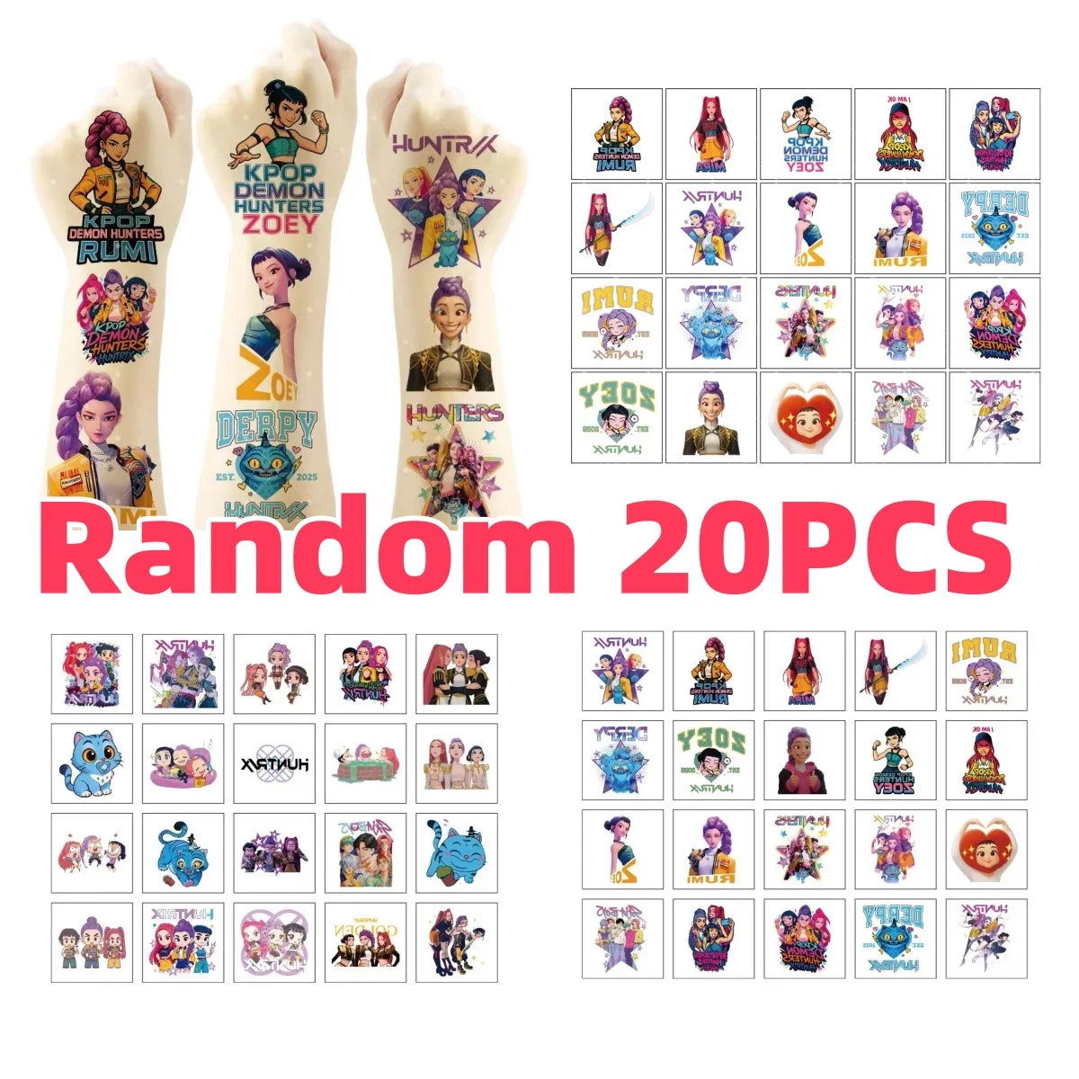 K-Pop Demon Hunter Rumi Temporary Tattoos – 20 Piece Set50
