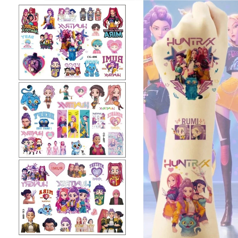 K-Pop Demon Hunter Temporary Tattoo Set223
