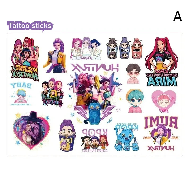 K-Pop Demon Hunter Temporary Tattoo Set245