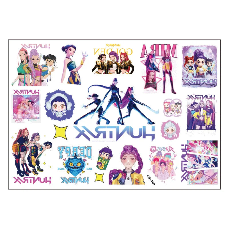 K-Pop Demon Hunter Temporary Tattoo Set24567