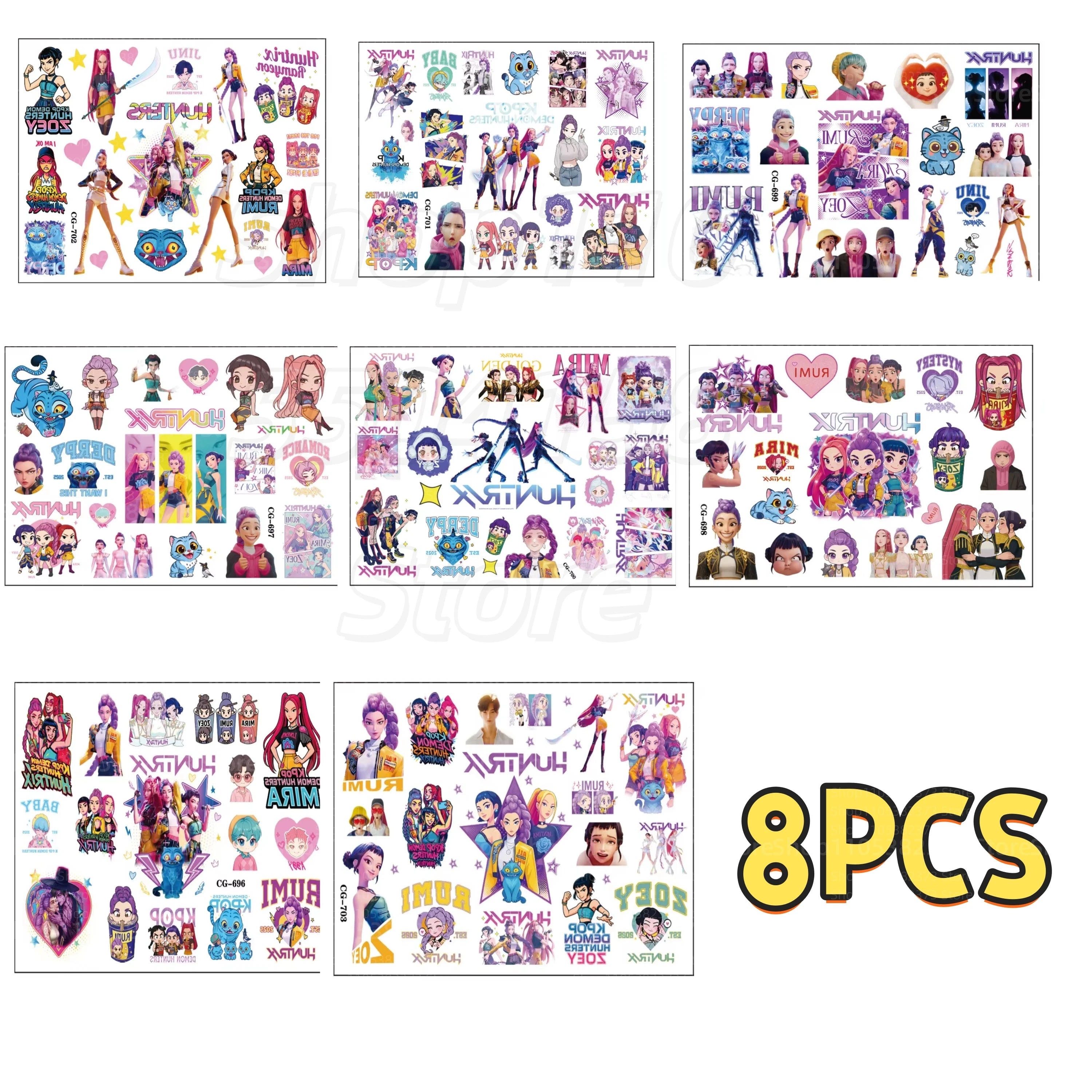 K-Pop Demon Hunter Temporary Tattoo Set2456789