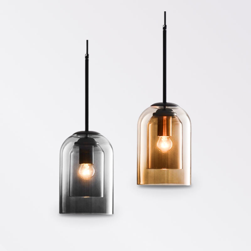 Nordic Pendant Light Postmodern Double Glass Hanglamp Fixtures - beunik