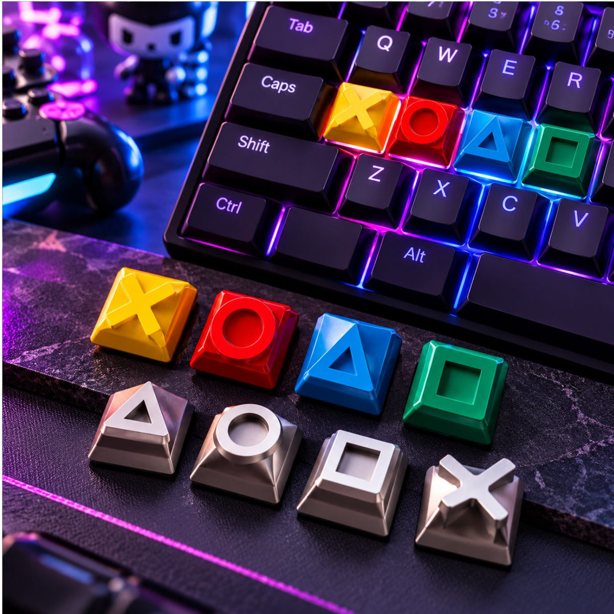 Retro Gaming Console Metal Keycap – Mechanical Keyboard Accessory