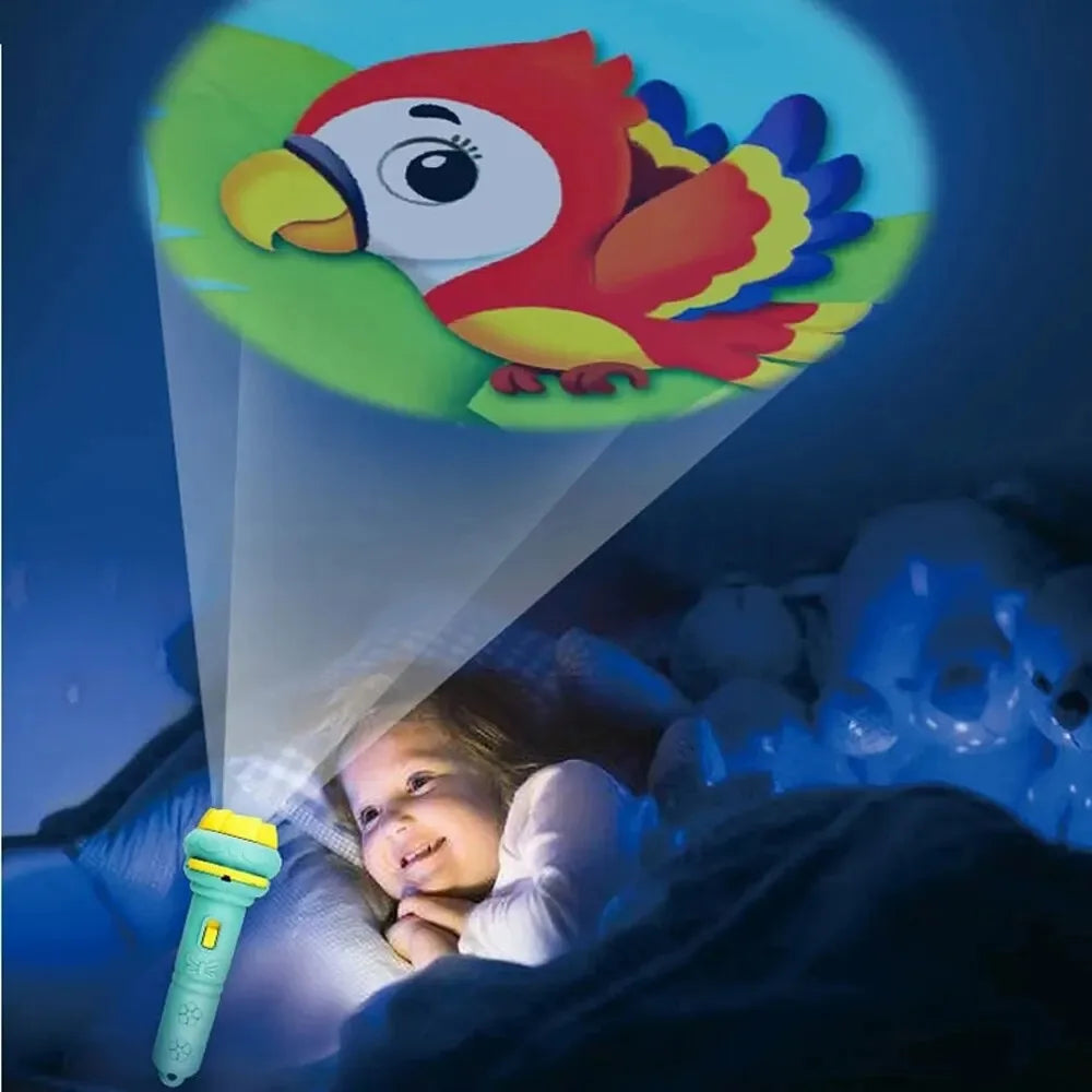 Cartoon Projection Flashlight Creative Children Flashlight Toy Projector (80 Patterns)