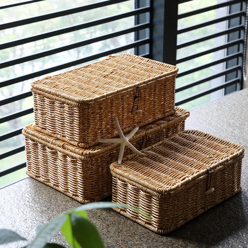 Household Storage Basket Storage Box with Dustproof Lid beunik