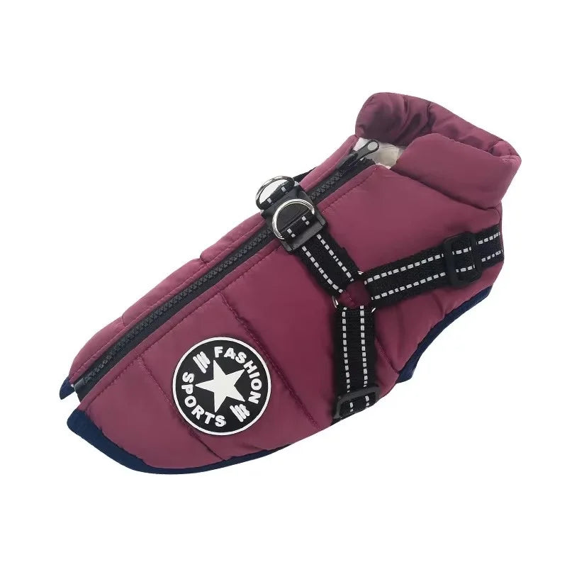 Winter Warm Dog Clothes Dog Jacket With Harness beunik