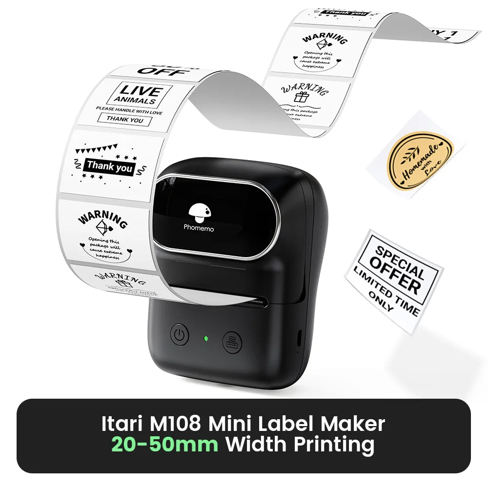M108 Bluetooth Label Maker – Wireless Thermal Printer