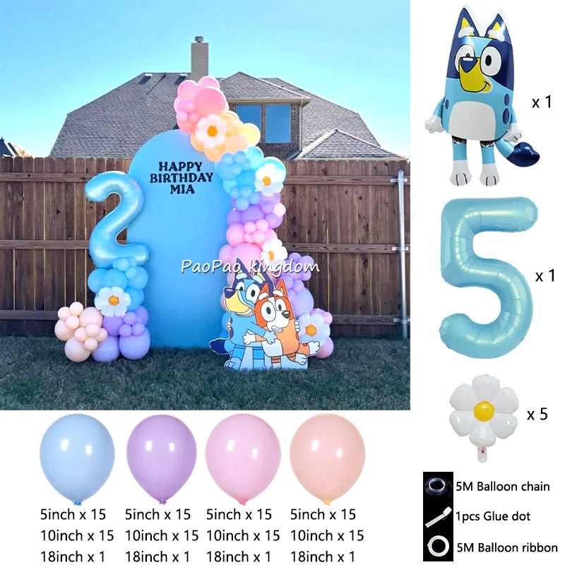Bluey Bingo Foil Balloons Arch Garland Kit Latex Balloons