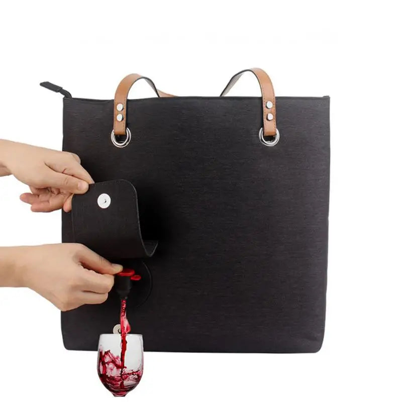 Wine Canvas Bag With Hidden Insulated Compartment beunik