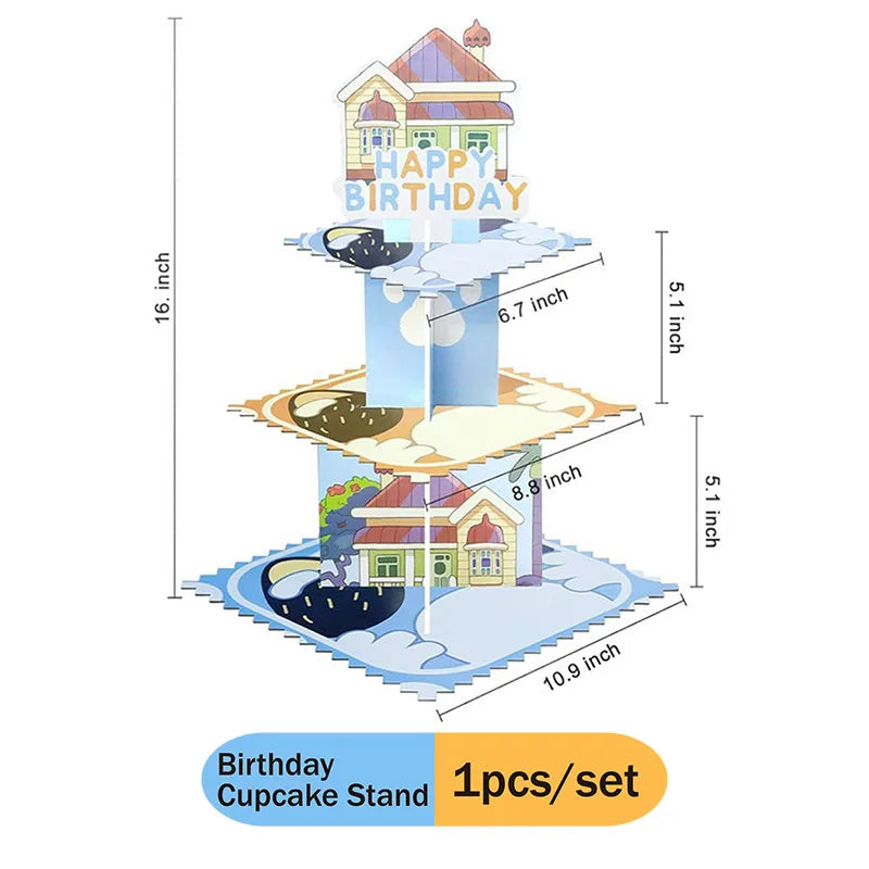 Bluey 3-Layer Paper Cake Tower
