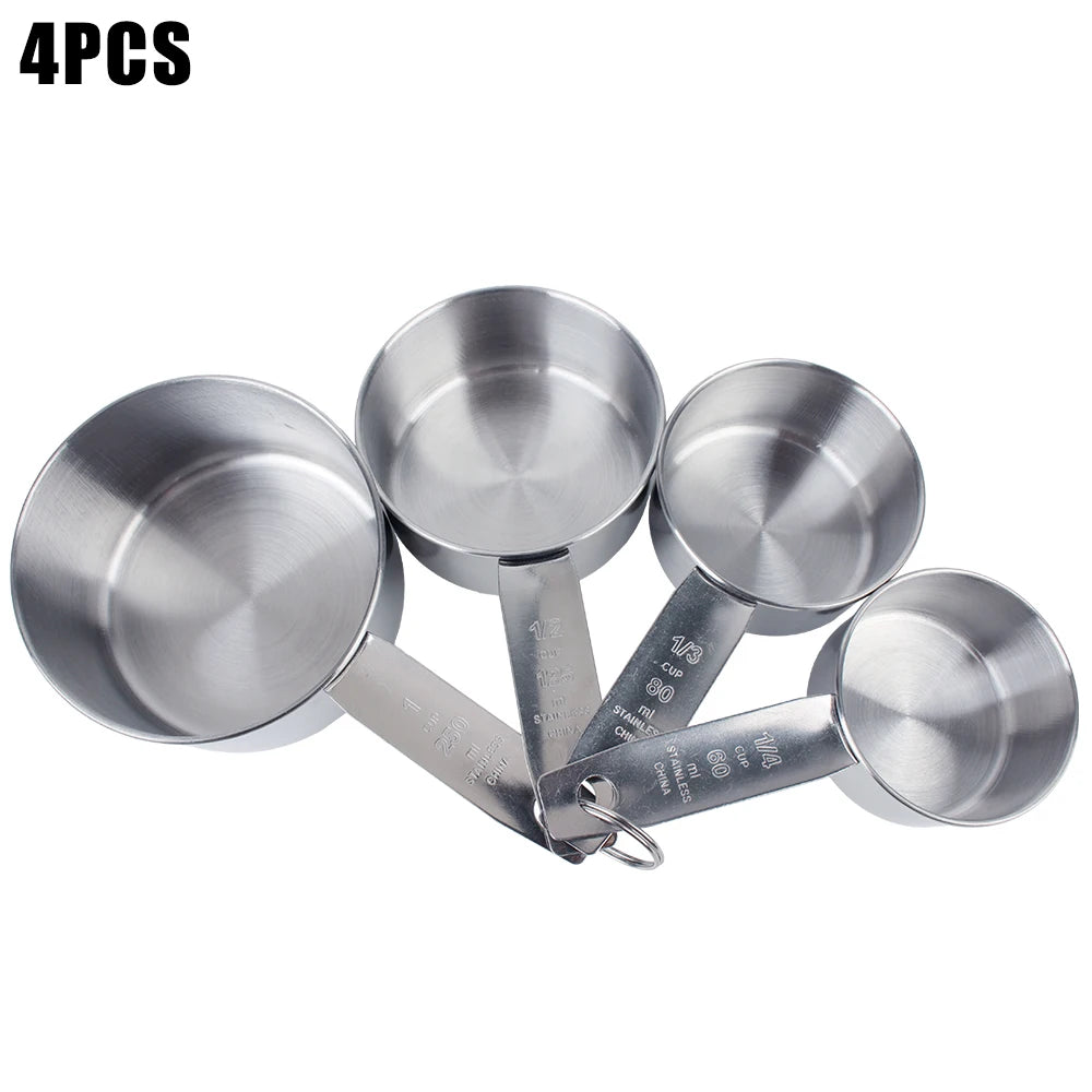 Stainless Steel Measuring Cups and Spoons Set