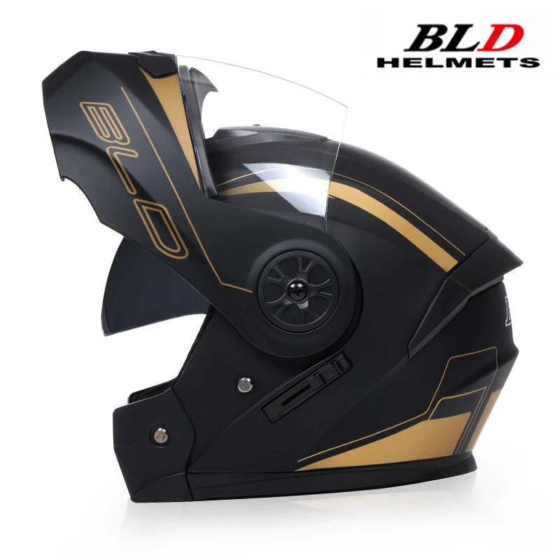 BLD Motorcycle Full Face Helmet Dual Lens Helmets Motocross Racing beunik