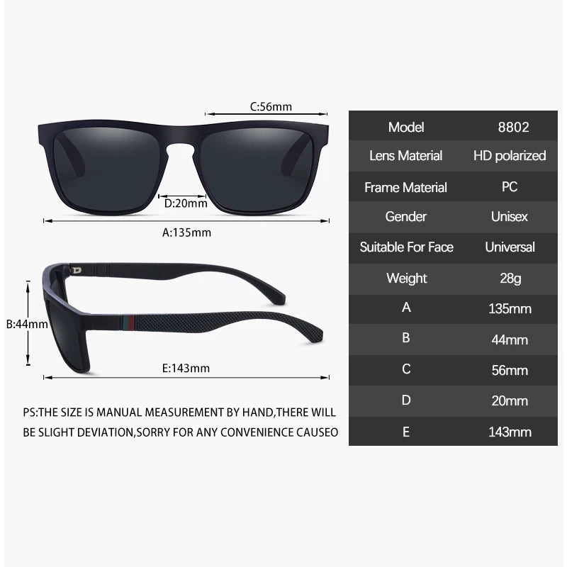 Fashion Square Vintage Polarized Sunglasses beunik