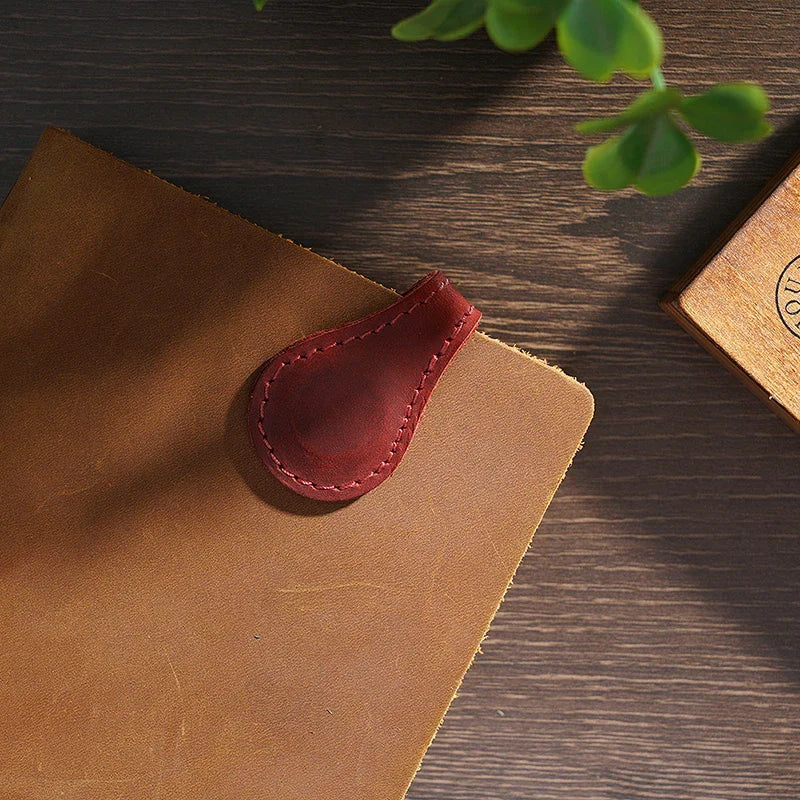 Hand Stitched Genuine Leather Magnetic Bookmark beunik