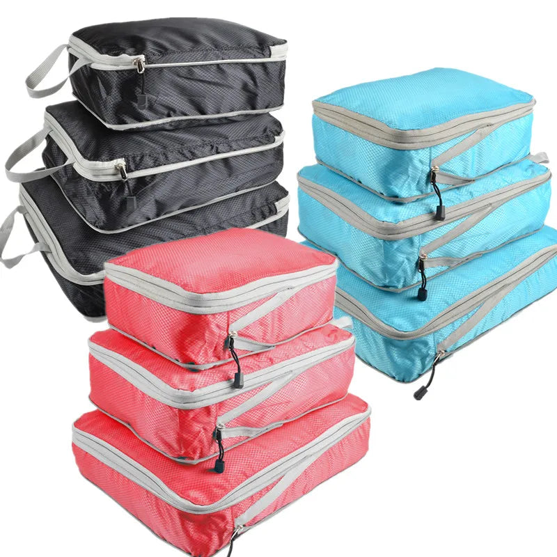 Compressible Packing Travel Storage Bag Cubes Waterproof (Set of 3) beunik