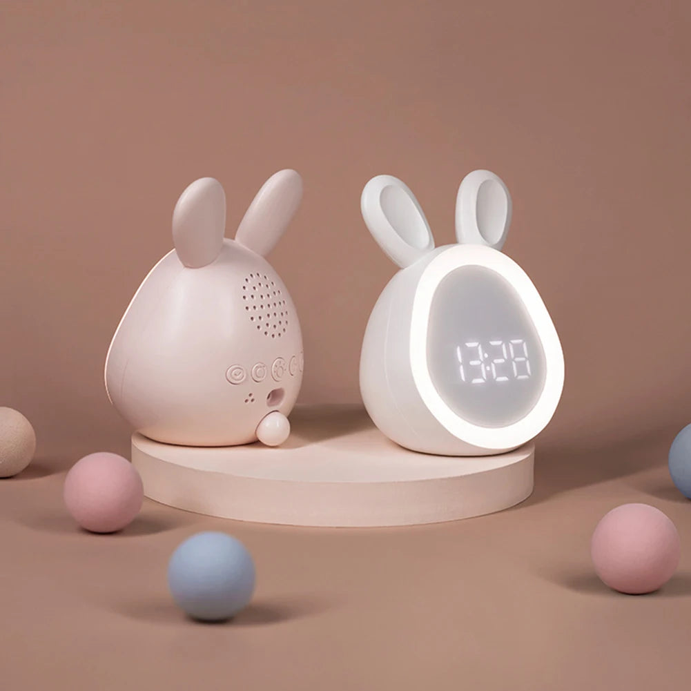 Kids Rabbit Alarm Clock With Night Light Stepless Dimming beunik