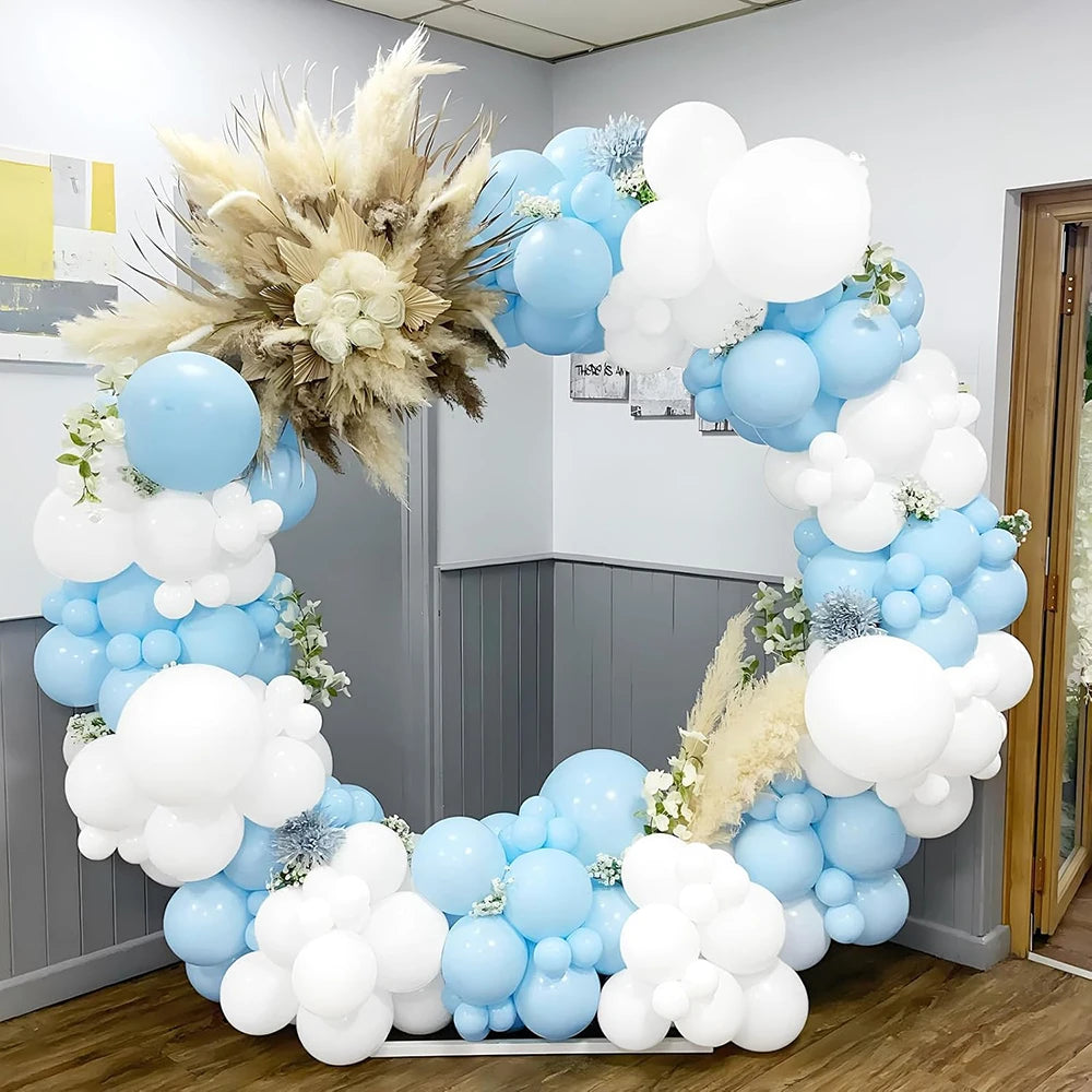 Baby Blue & White Pastel Balloon Garland – Elegant Party Arch Kit