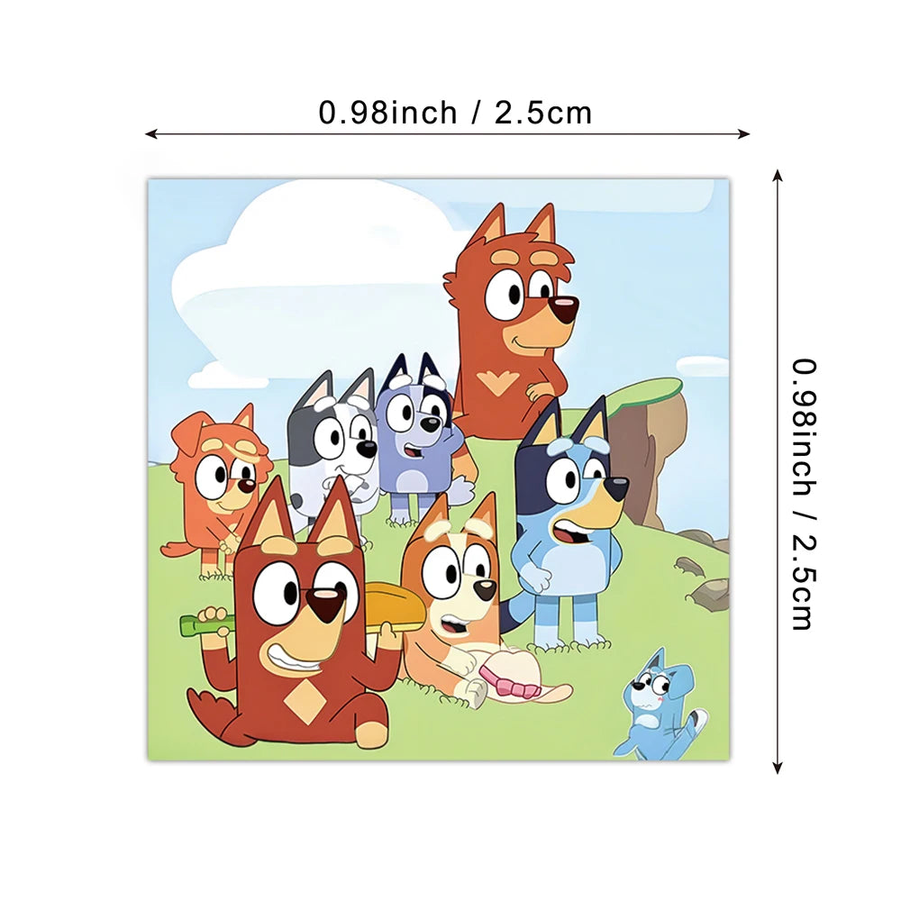 Bluey Family Cartoon Sticker Roll – 500pcs PVC Sealing & Decoration Labels