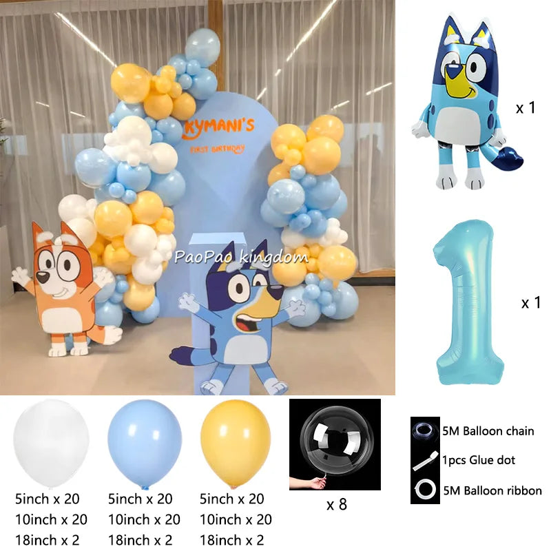 Bluey Bingo Foil Balloons Arch Garland Kit Latex Balloons