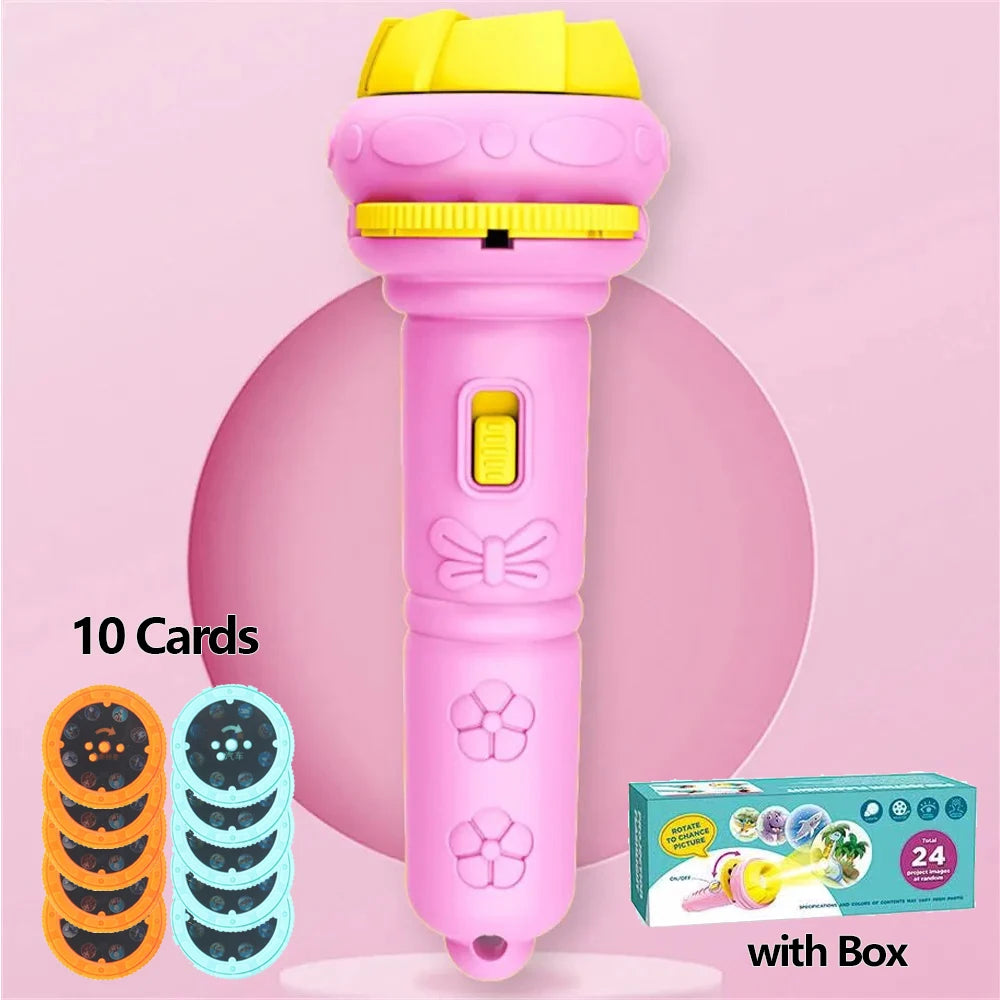 Cartoon Projection Flashlight Creative Children Flashlight Toy Projector (80 Patterns)