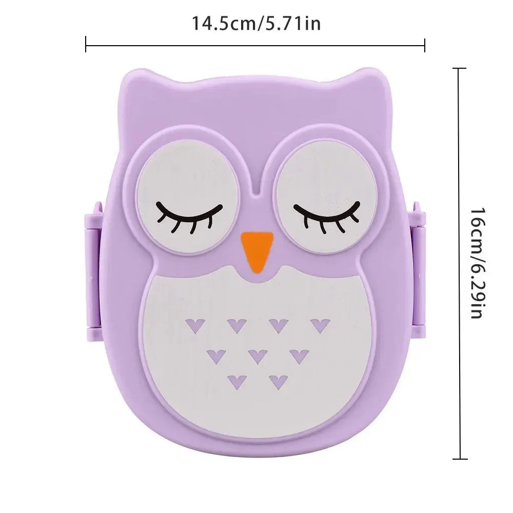 Baby Owl Portable Plastic Children Students Lunch Box Bento Box beunik