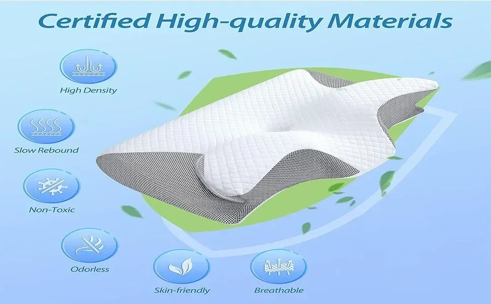 2 in 1 Ergonomic Contour Orthopedic Pillow for Neck Pain Support beunik