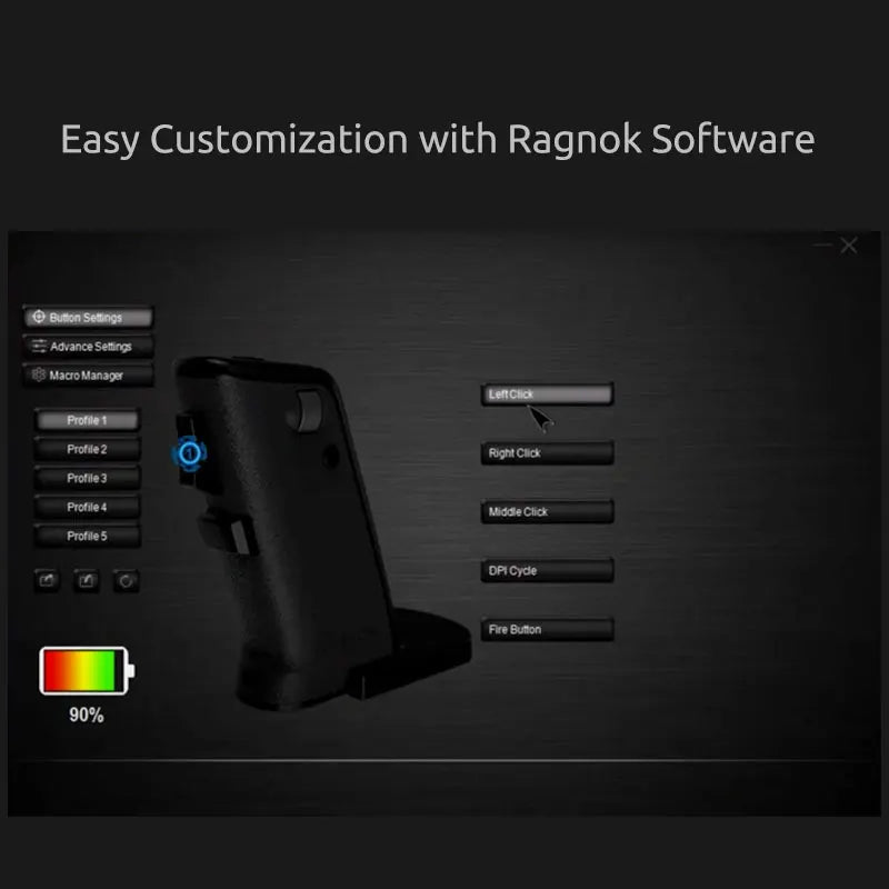 RAGNOK 2 Black Gun Gaming Mouse