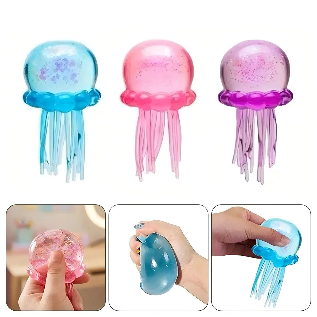Nee Doh Jellyfish & Cube Squish Stress Toy beunik