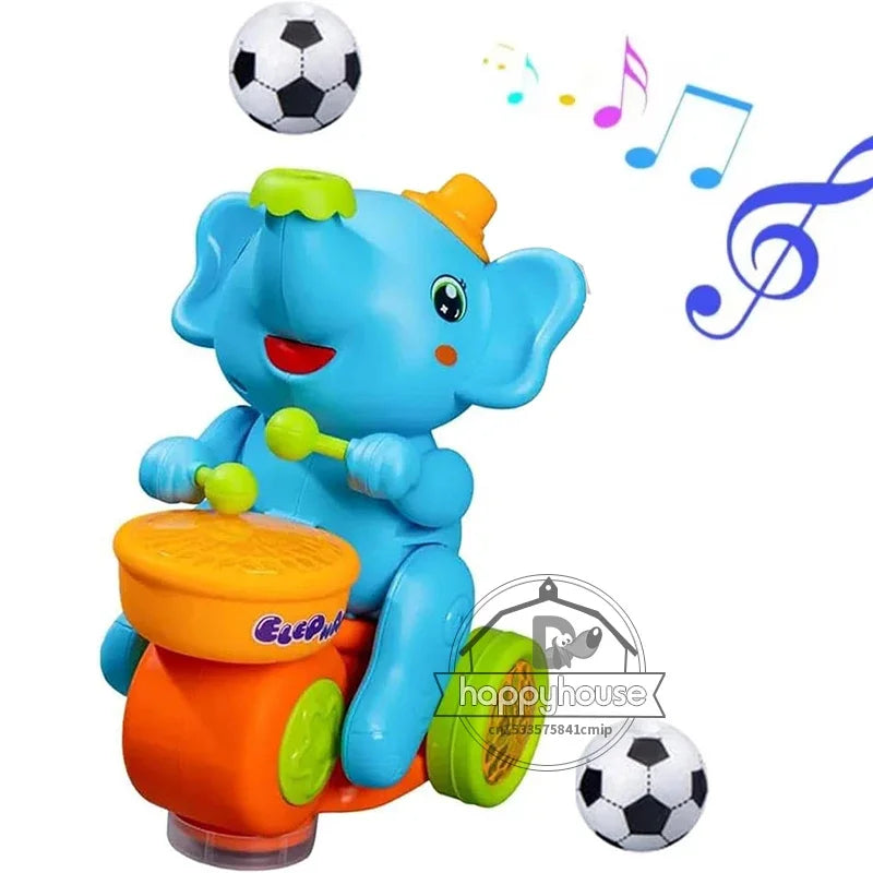 Musical Walking Elephant Drummer Toys for Kids Musical Toy with LED Light Music Sensory Learning Educational Toys beunik