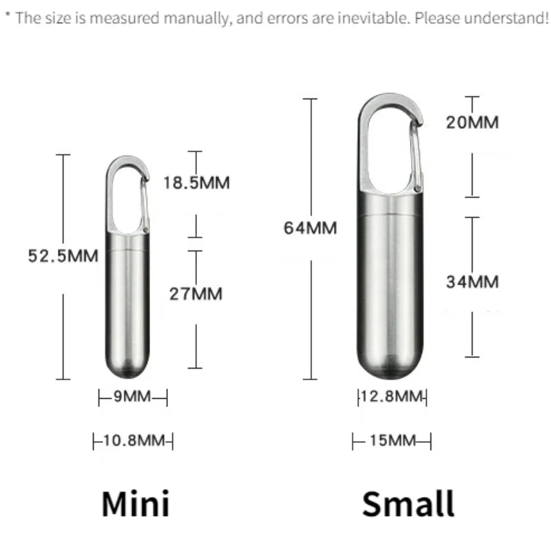 Portable Mini Stainless Steel Sealed Capsule Waterproof Pill Box