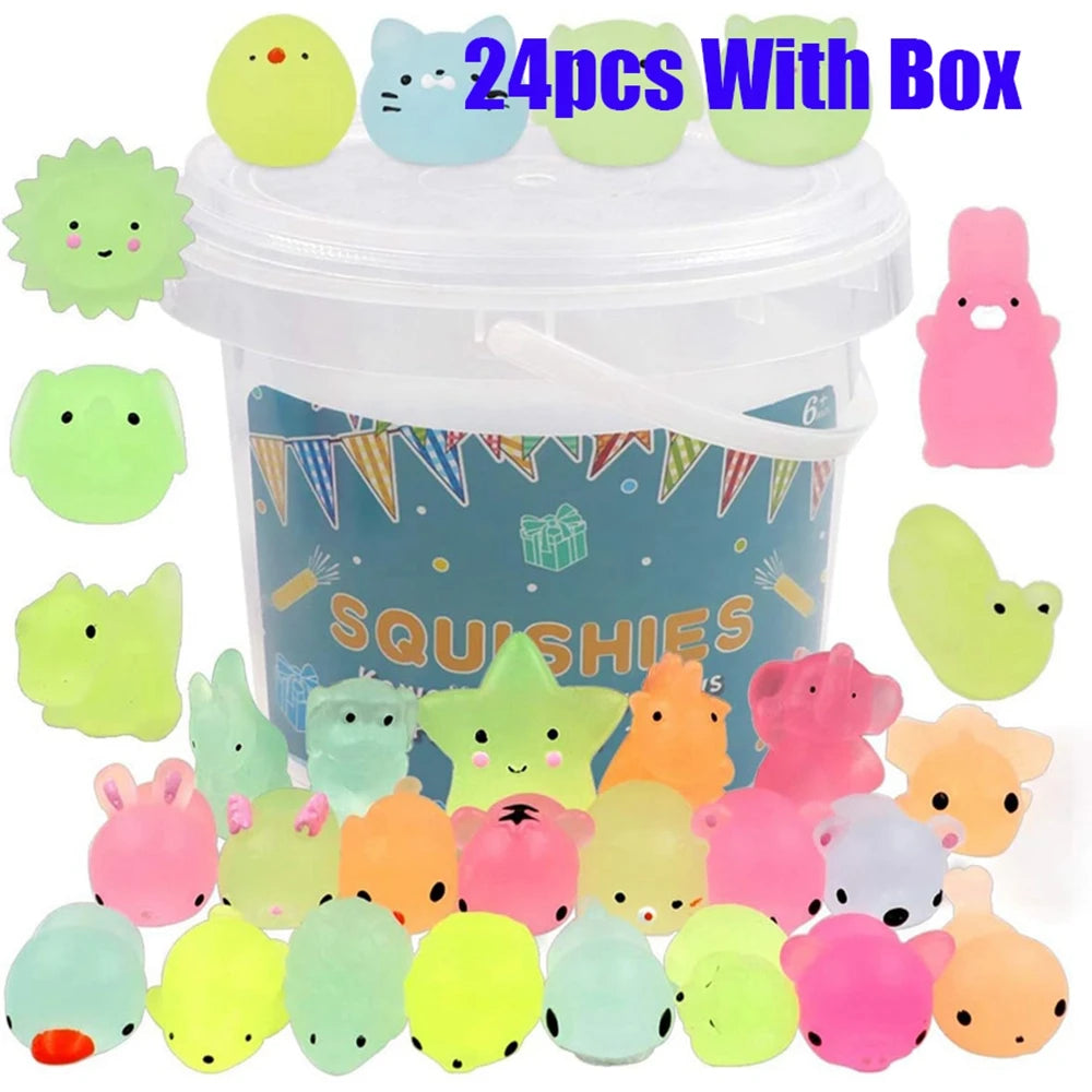 Kids Kawaii Animals Squishies Mochi Squishy Toys Glow in The Dark (12/36PCS) beunik