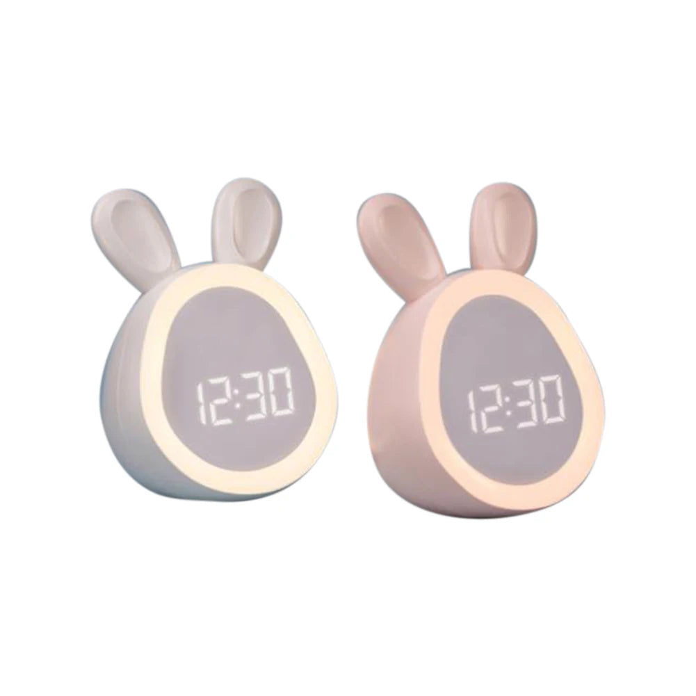 Kids Rabbit Alarm Clock With Night Light Stepless Dimming beunik