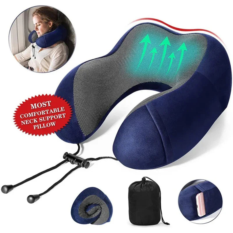 U-Shape Travel Pillow Pure Memory Foam Neck Pillow beunik