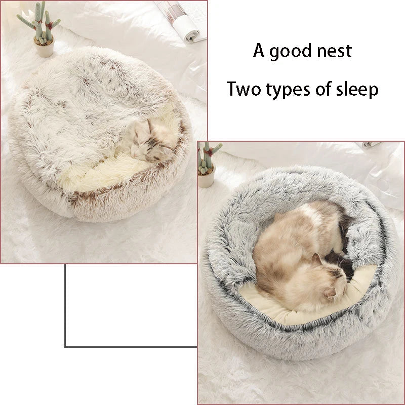 Warm Soft Plush Nest Pet Bed with Cover beunik