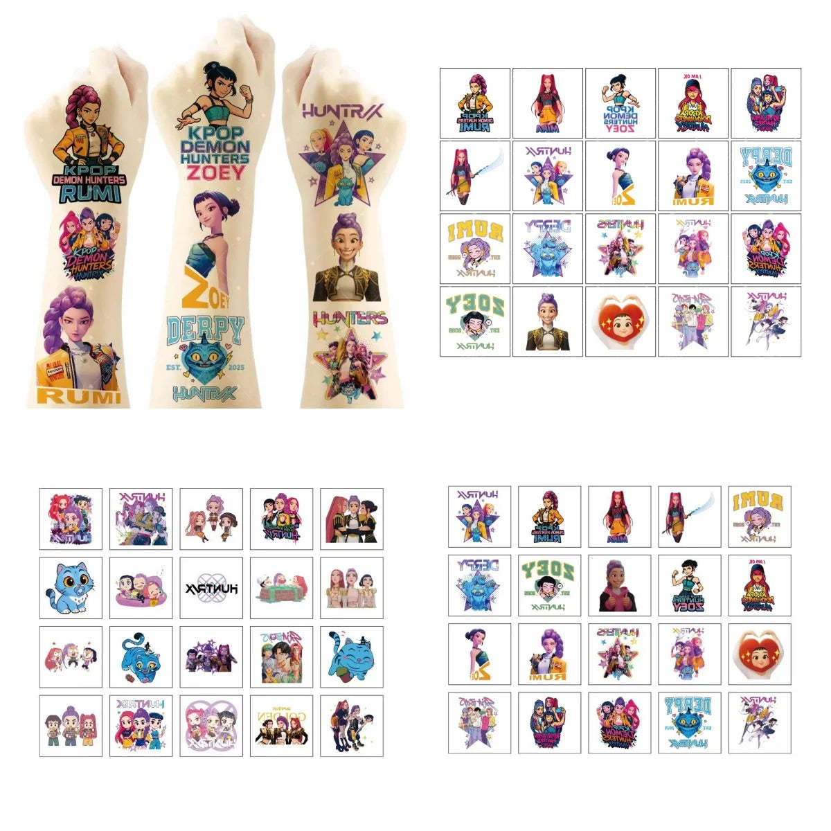 K-Pop Demon Hunter Rumi Temporary Tattoos – 20 Piece Set