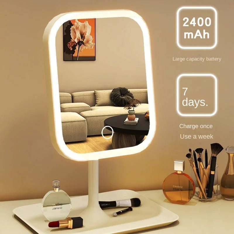 Niche Modern Desktop Vanity Mirror 3 Color Light LED Makeup Mirror beunik