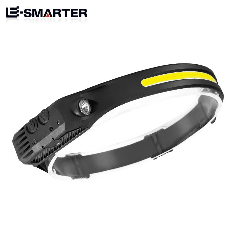 LED Sensor Head Lamp Built-in Battery Flashlight USB Rechargeable