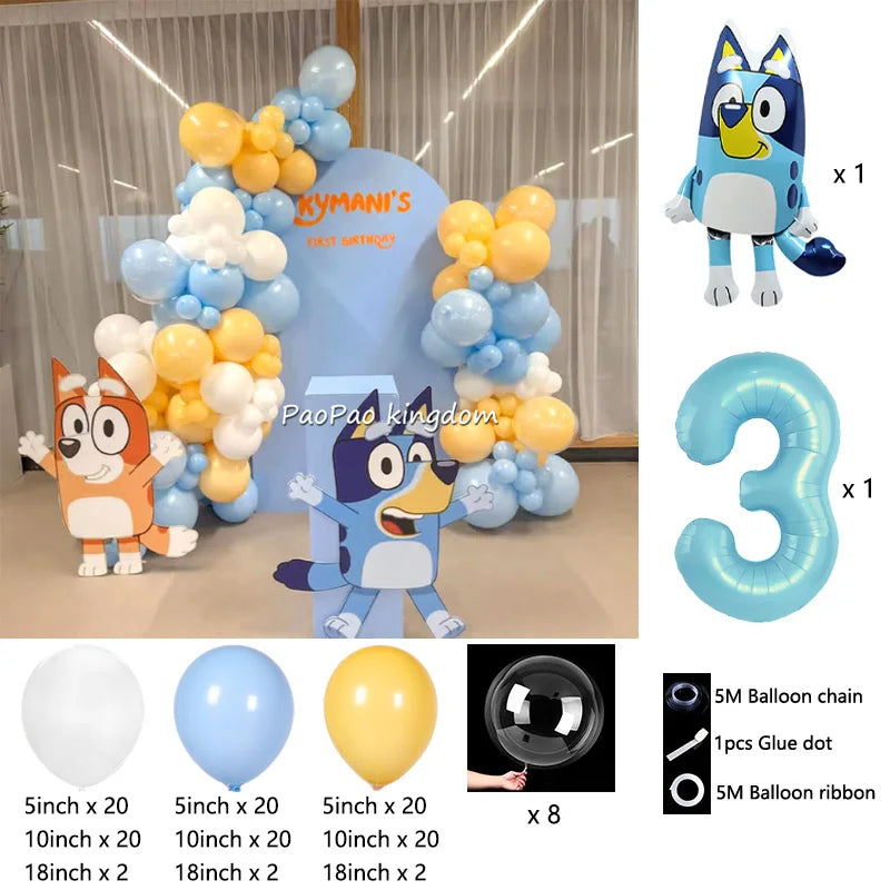 Bluey Bingo Foil Balloons Arch Garland Kit Latex Balloons